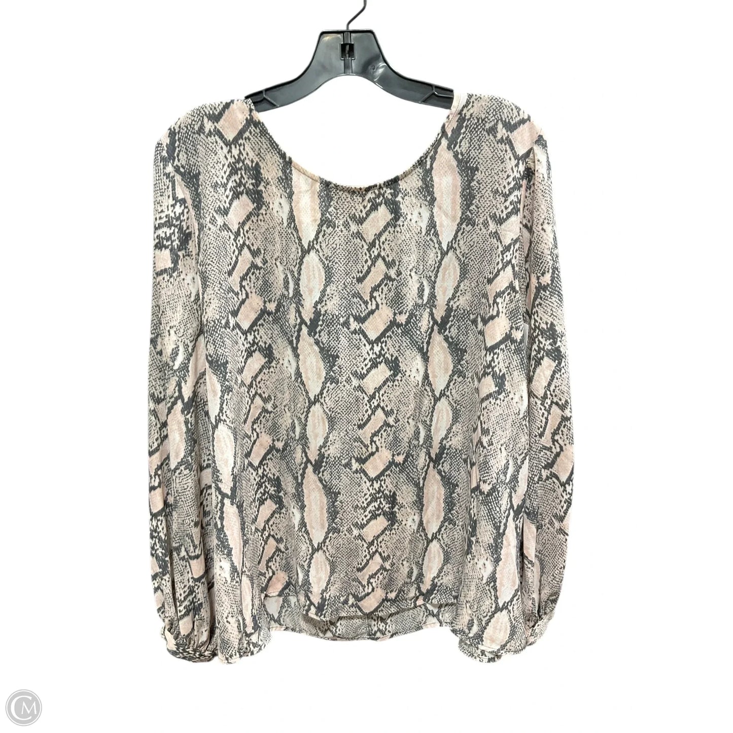 Top 3/4 Sleeve By Worthington In Grey & Pink, Size: Xxl