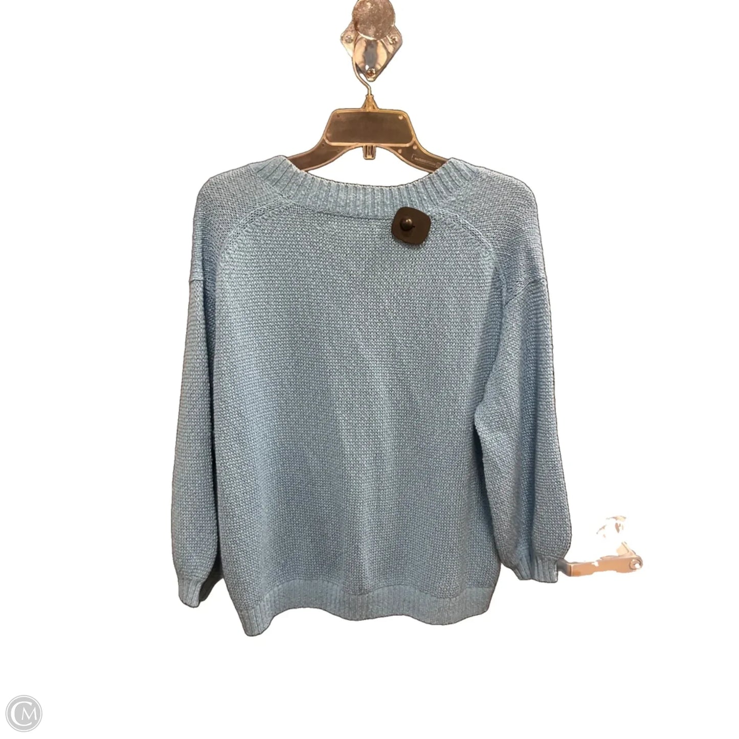 Sweater Cardigan By Loft In Aqua, Size: L