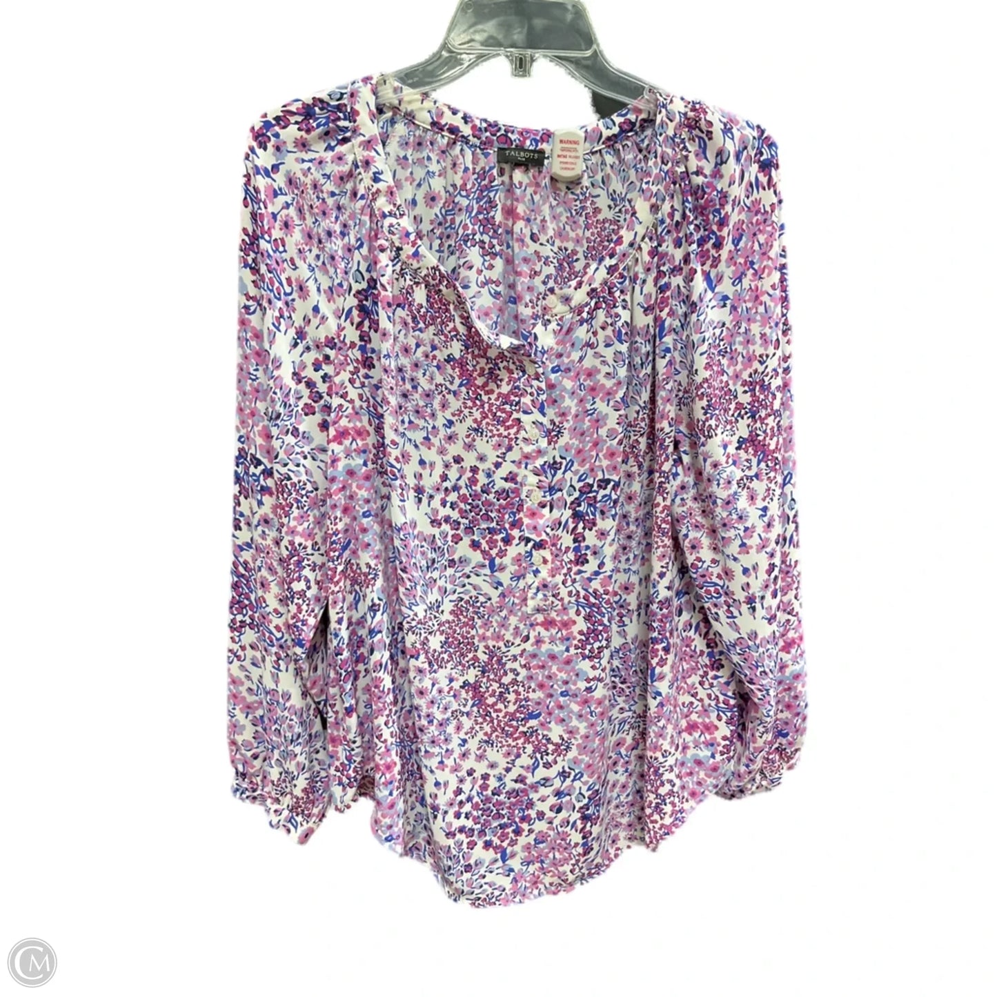 Top Long Sleeve By Talbots In Pink & Purple, Size: 1x