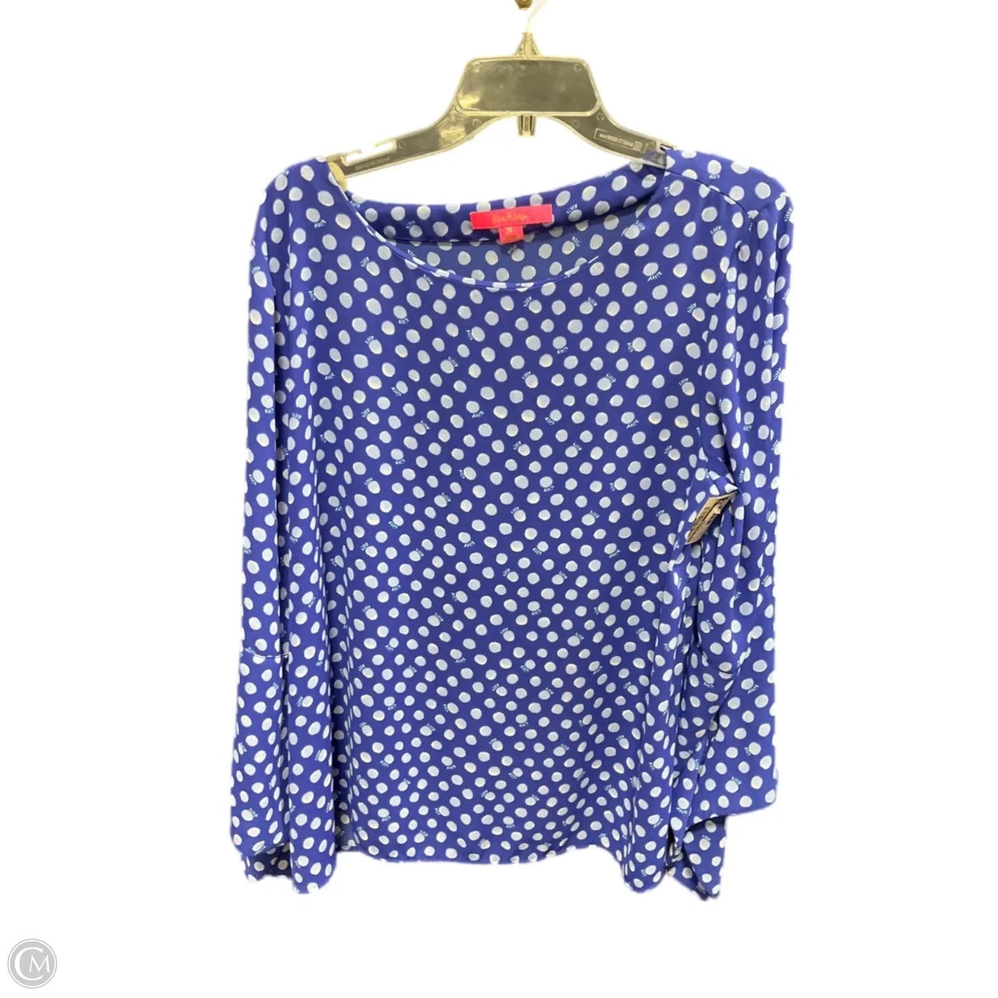 Top Long Sleeve Designer By Lilly Pulitzer In Polkadot Pattern, Size: Xl