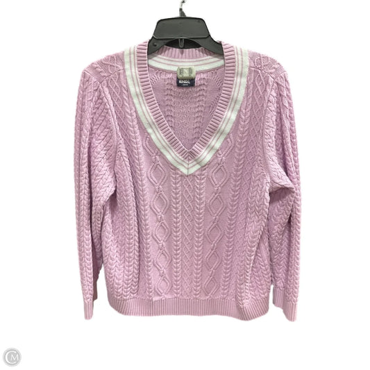 Sweater By Lands End In Purple & White, Size: 2x