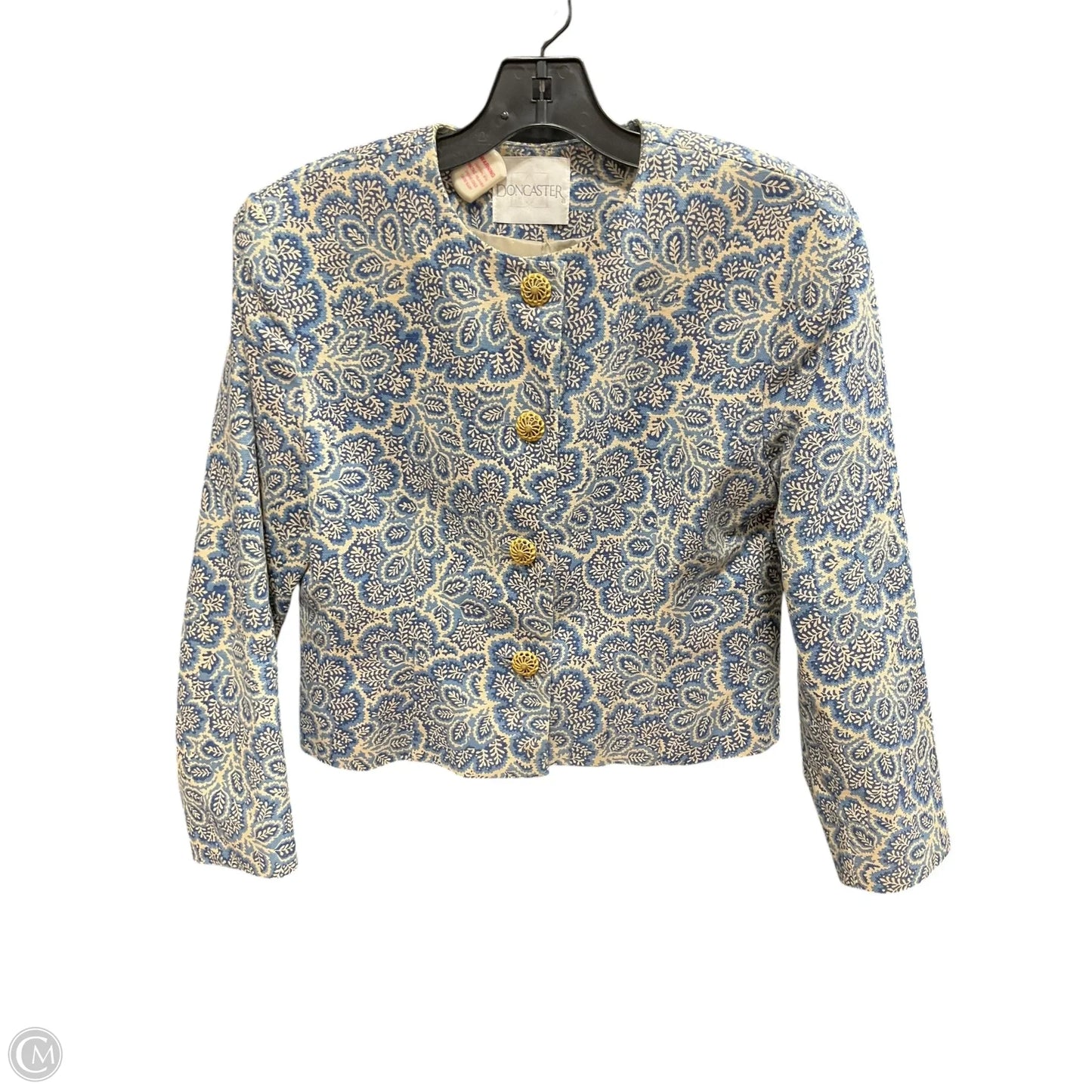 Blazer By Doncaster In Blue & Cream, Size: 10