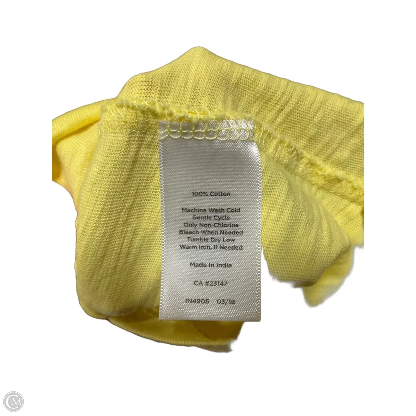 Top Short Sleeve By Talbots In Yellow, Size: S
