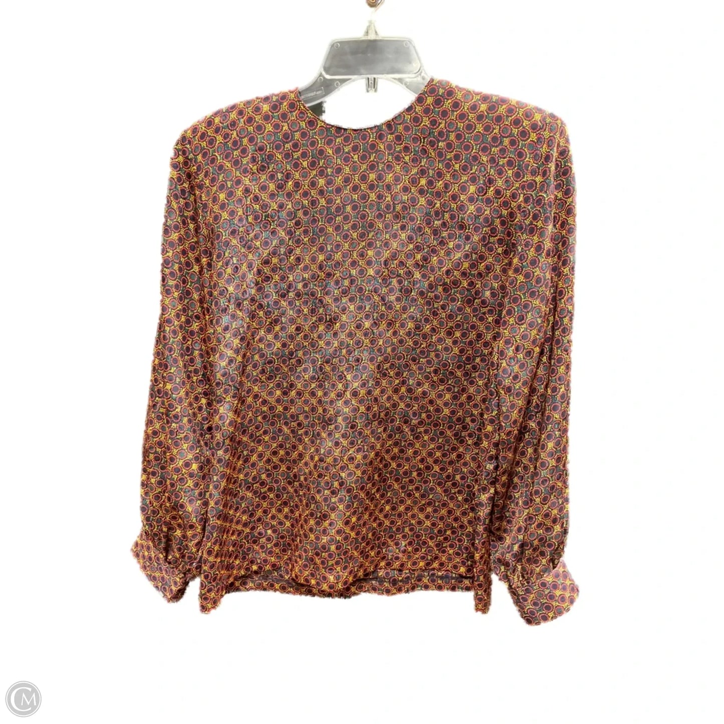 Top Long Sleeve By Doncaster In Red & Yellow, Size: 8