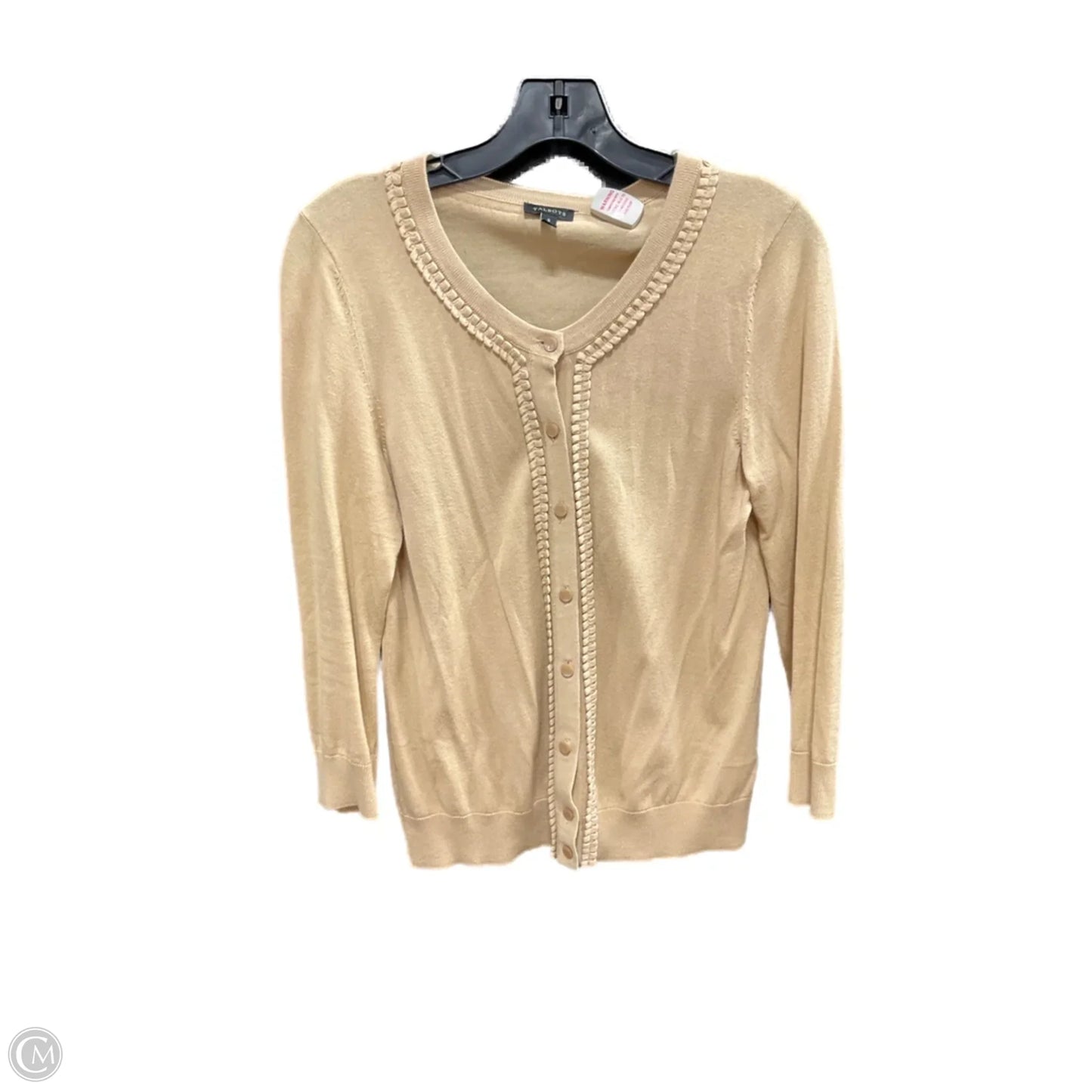 Sweater Cardigan By Talbots In Tan, Size: S