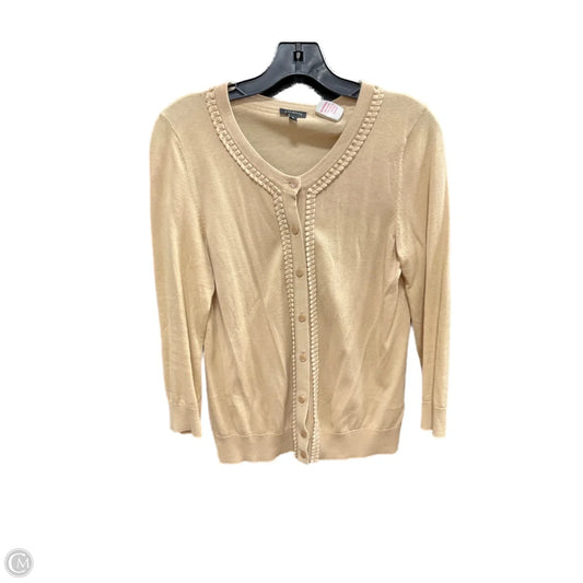 Sweater Cardigan By Talbots In Tan, Size: S