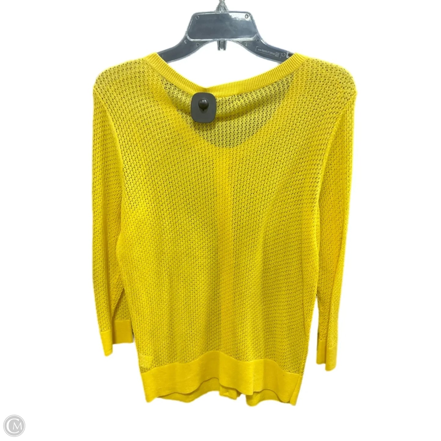 Sweater Cardigan By Talbots In Yellow, Size: M