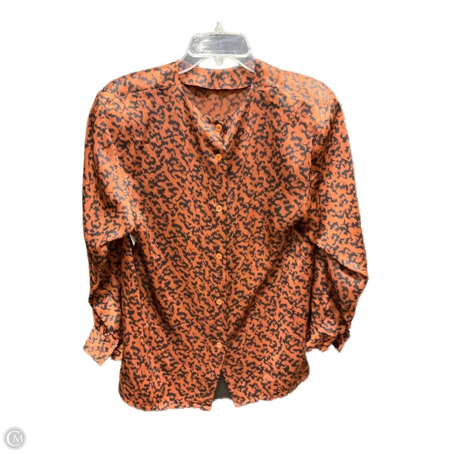 Top Long Sleeve By Doncaster In Black & Orange, Size: 6