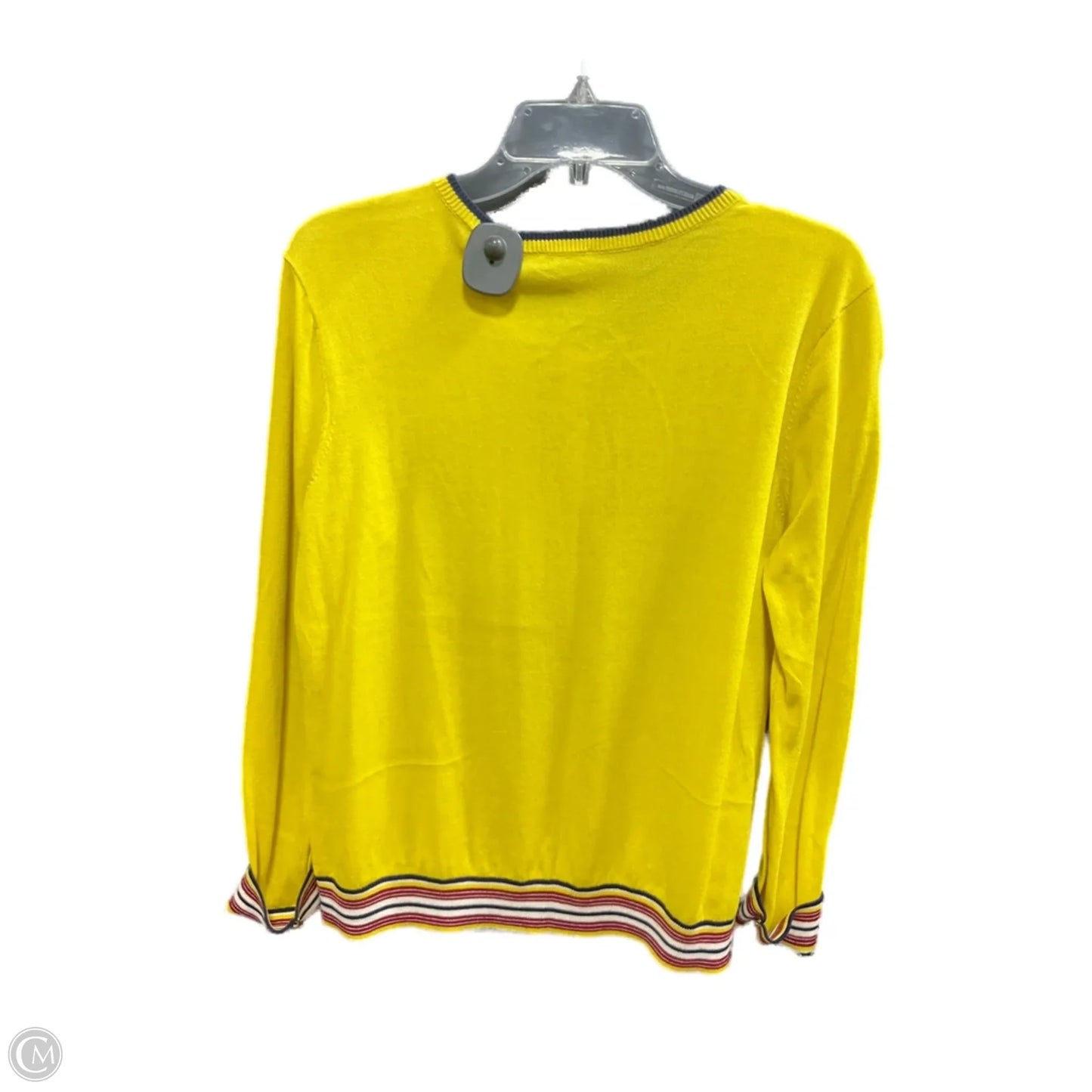 Sweater Cardigan By Talbots In Red & Yellow, Size: M