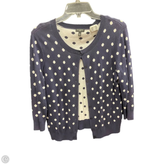Sweater Cardigan By Talbots In Polkadot Pattern, Size: M