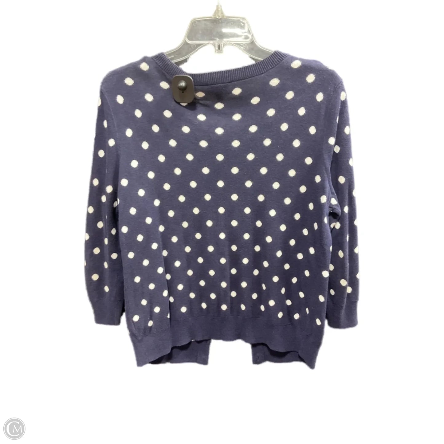 Sweater Cardigan By Talbots In Polkadot Pattern, Size: M
