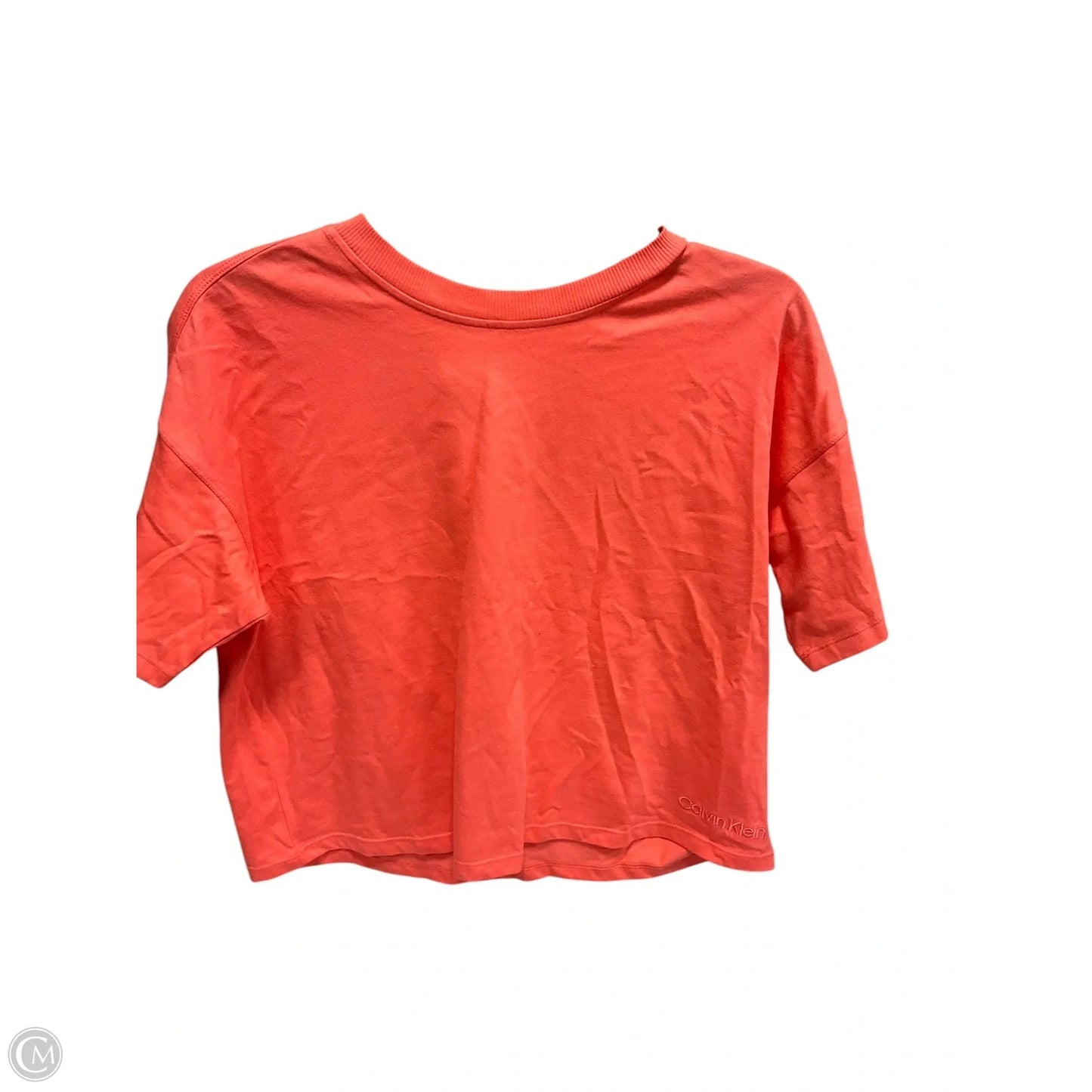 Athletic Top Short Sleeve By Calvin Klein Performance In Orange, Size: Xs