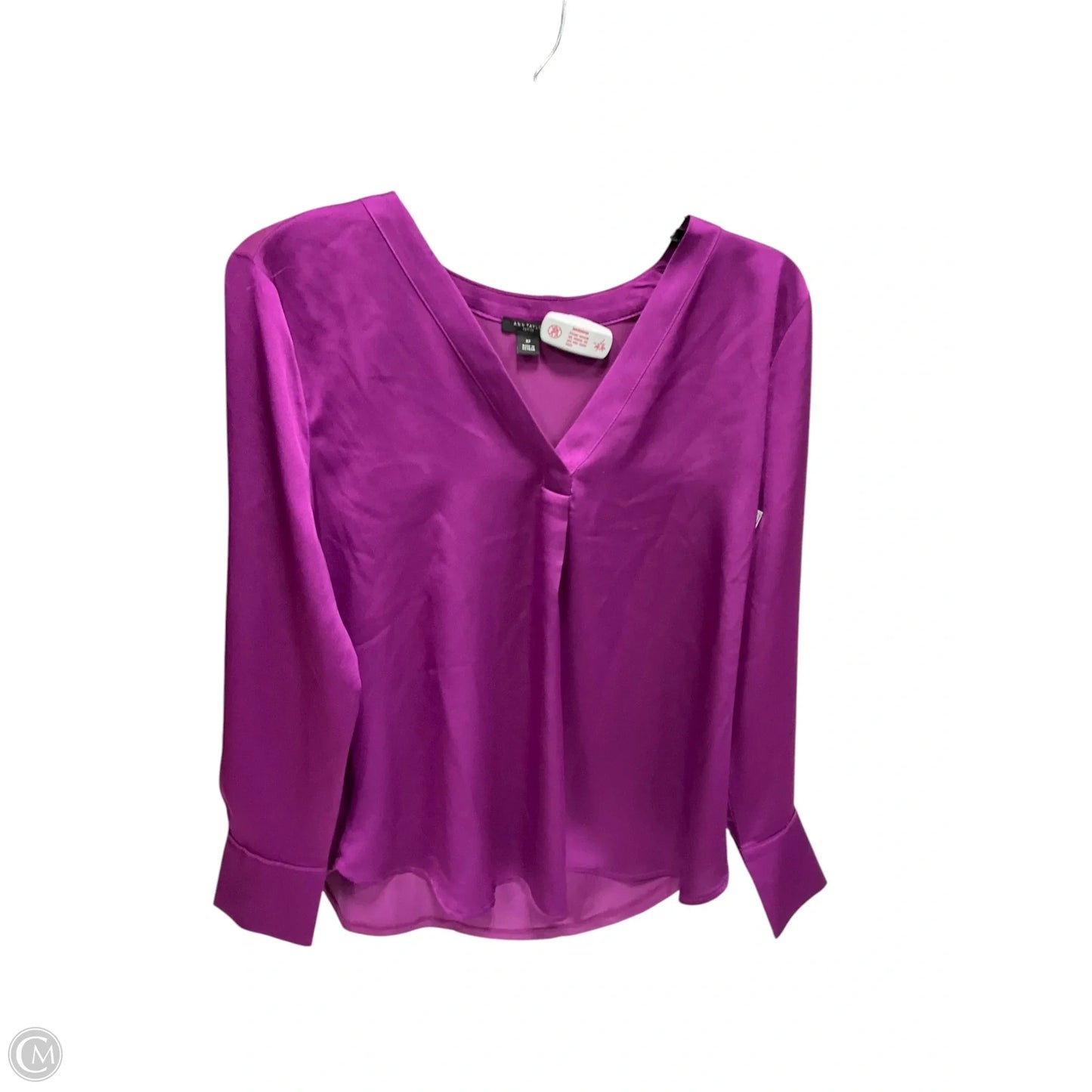 Top Long Sleeve By Ann Taylor In Purple, Size: M