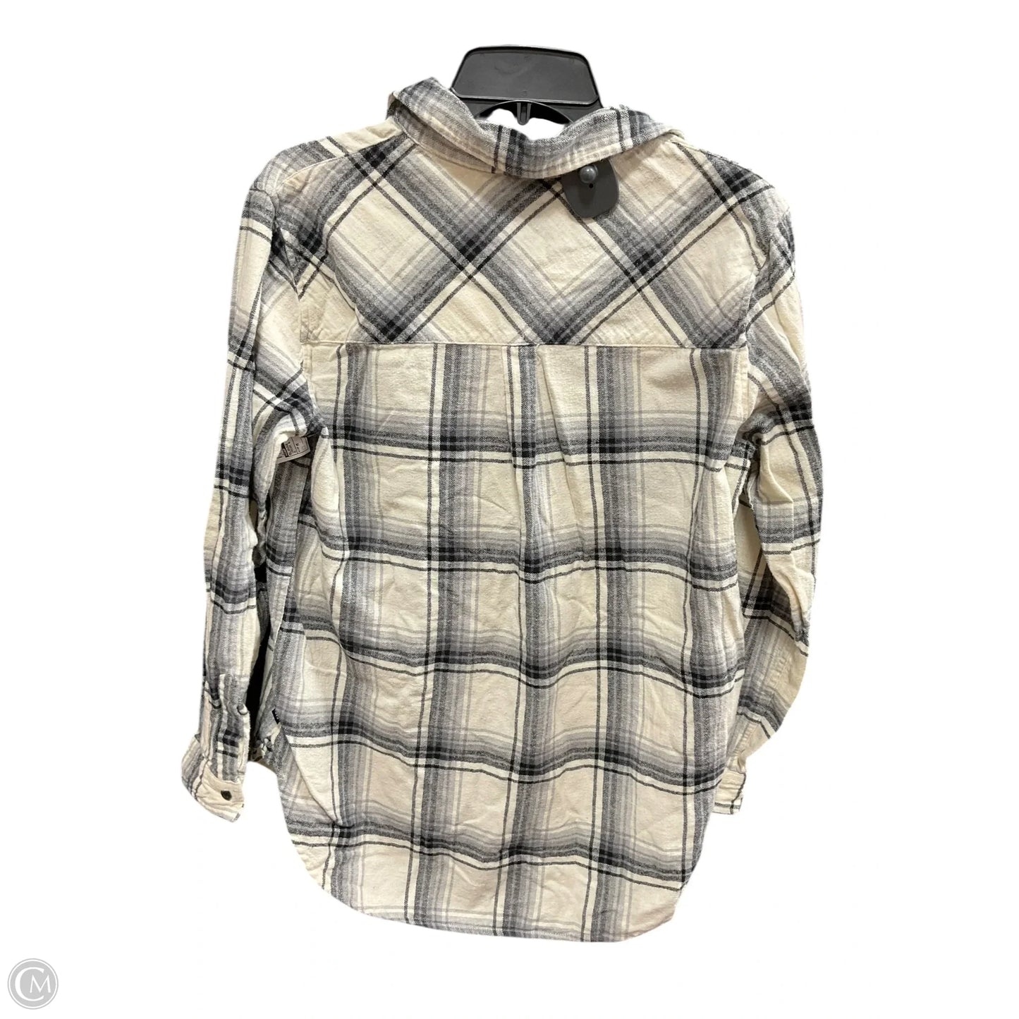 Blouse Long Sleeve By Gap In Cream & Grey, Size: M