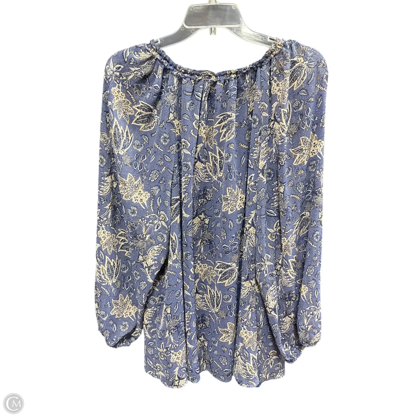 Top 3/4 Sleeve By Lane Bryant In Blue & Gold, Size: 1x