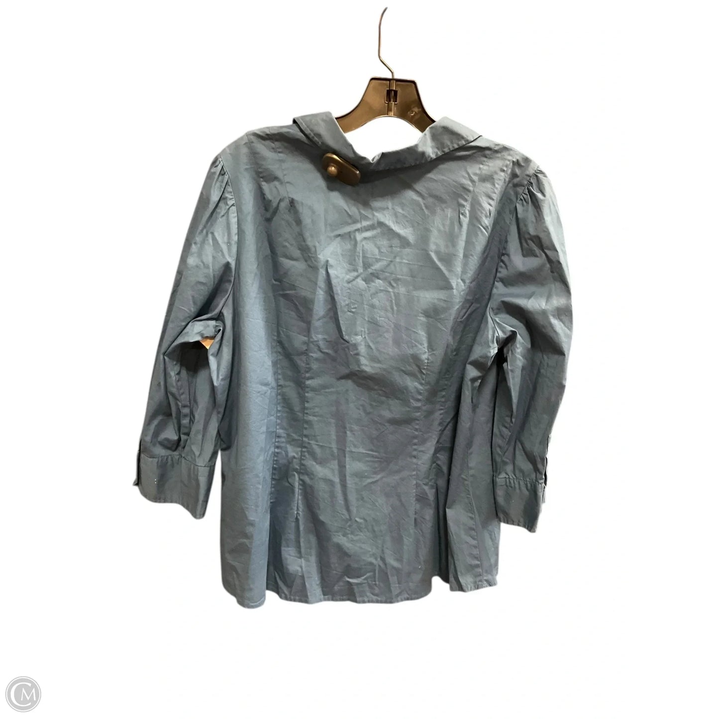 Blouse 3/4 Sleeve By St Johns Bay In Blue, Size: Xl