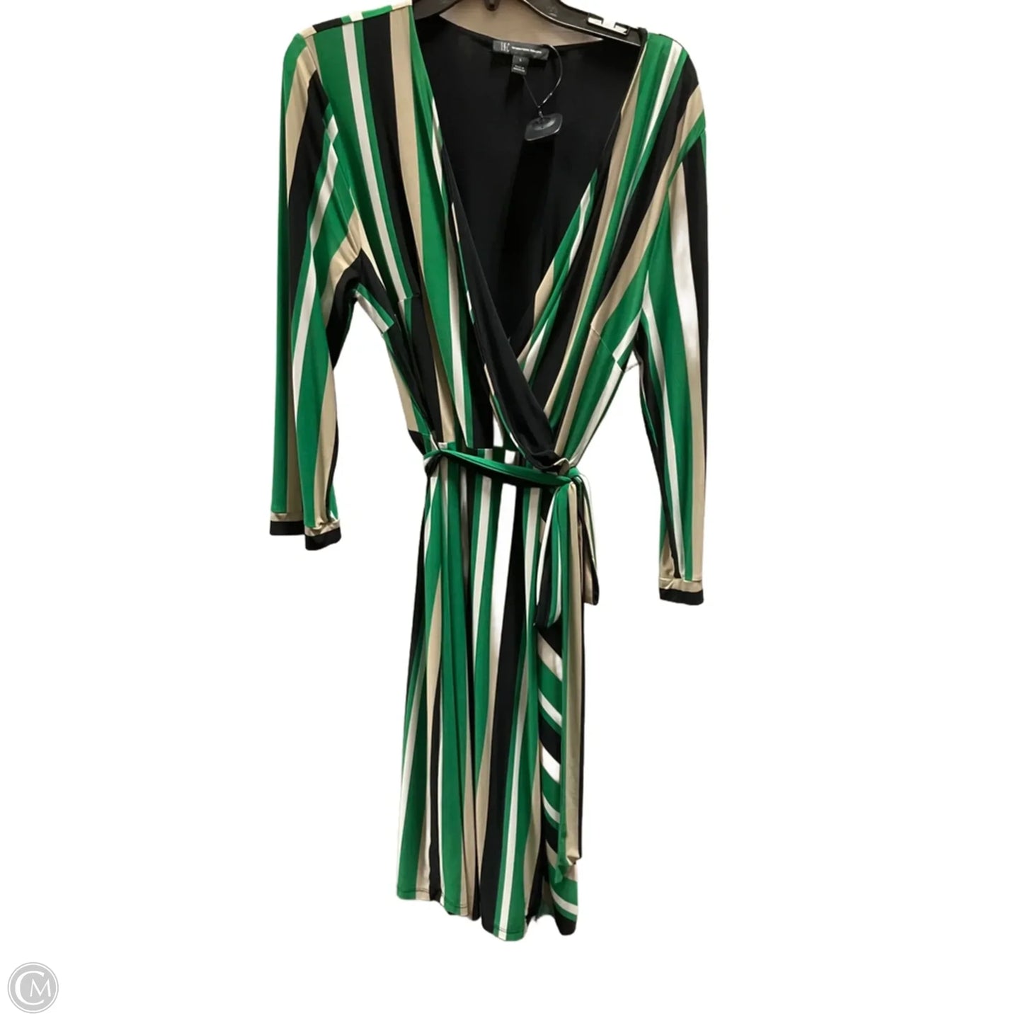 Dress Casual Midi By Inc In Green & Tan, Size: L