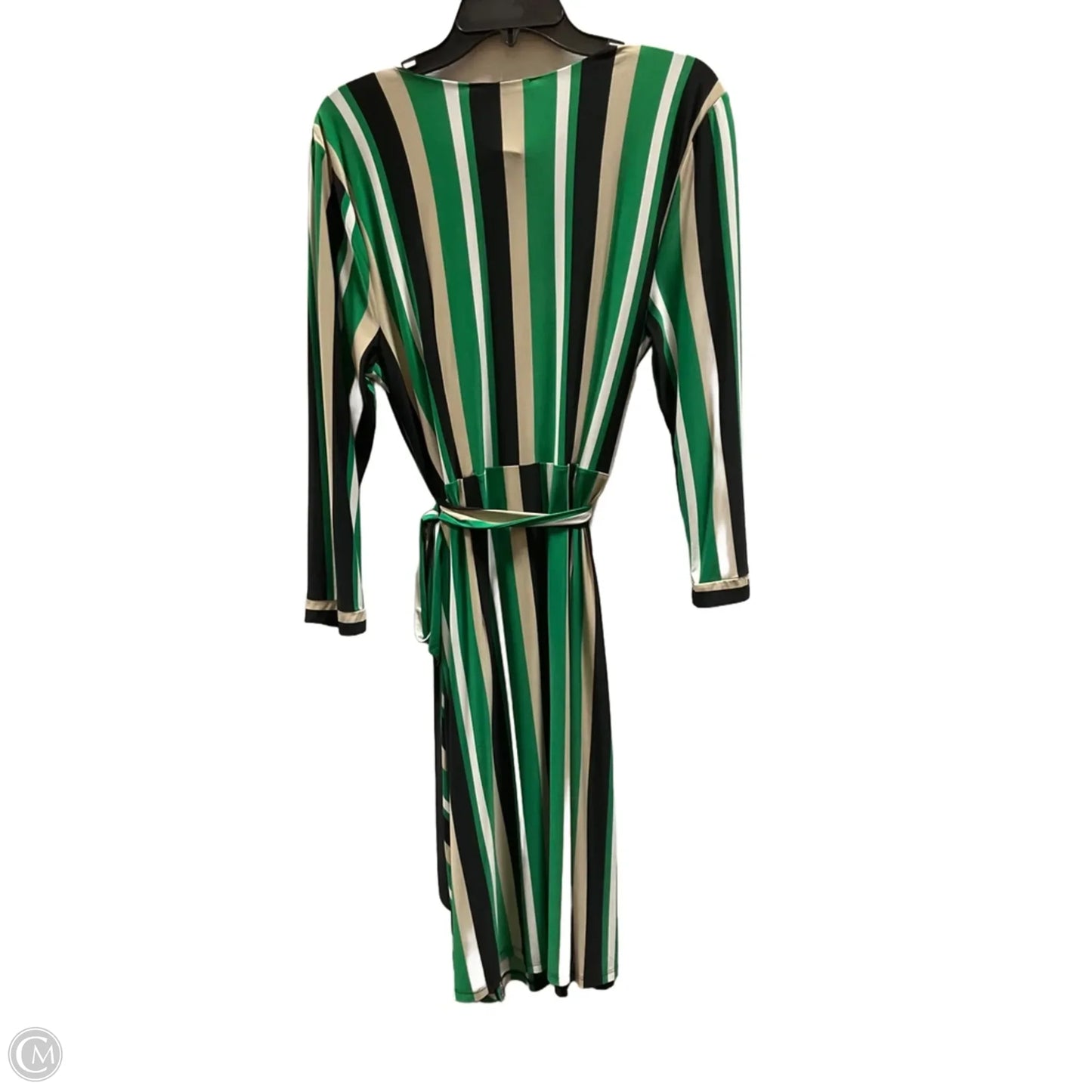 Dress Casual Midi By Inc In Green & Tan, Size: L