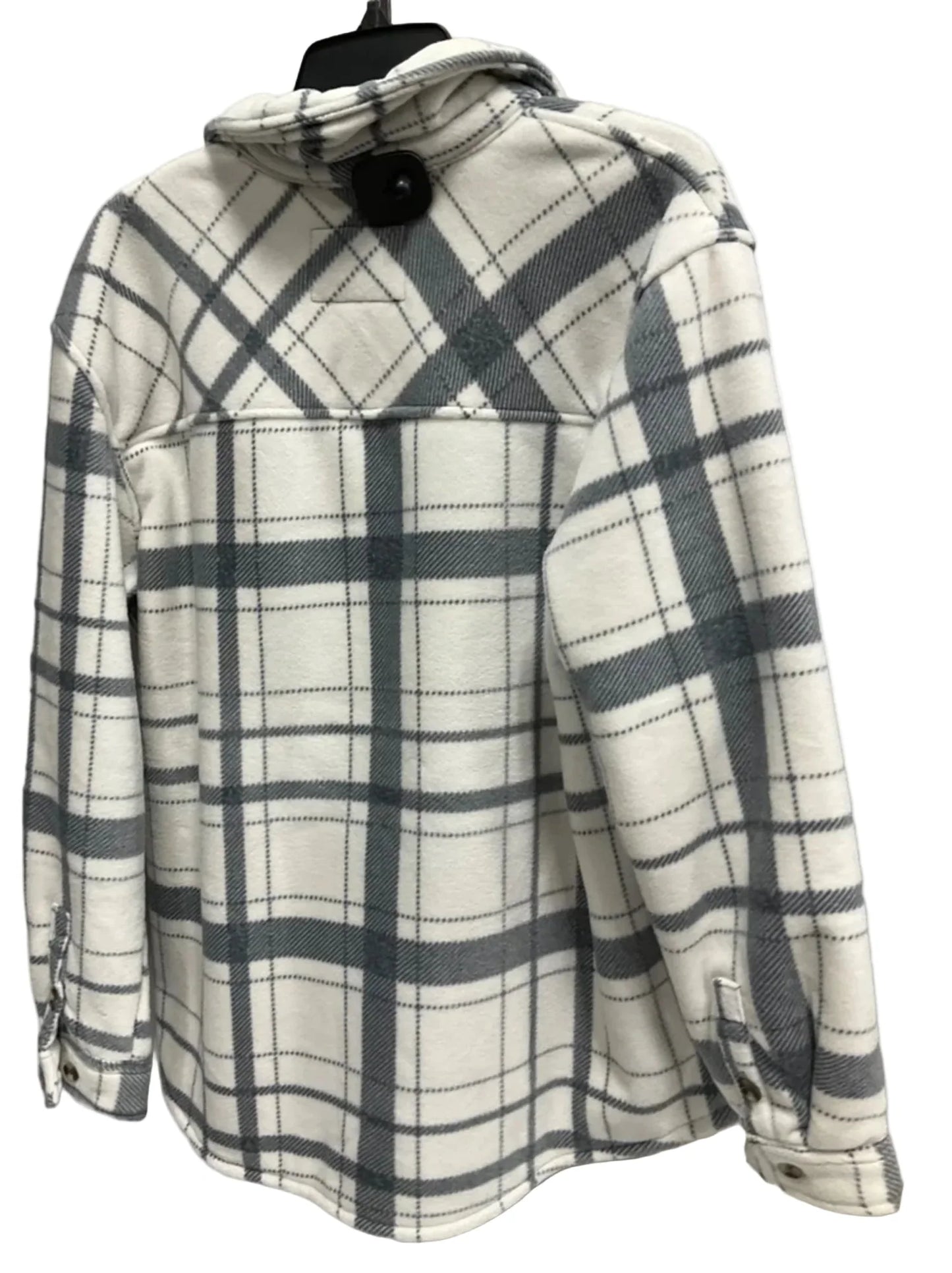 Jacket Shirt By Sage In Grey & White, Size: Xl