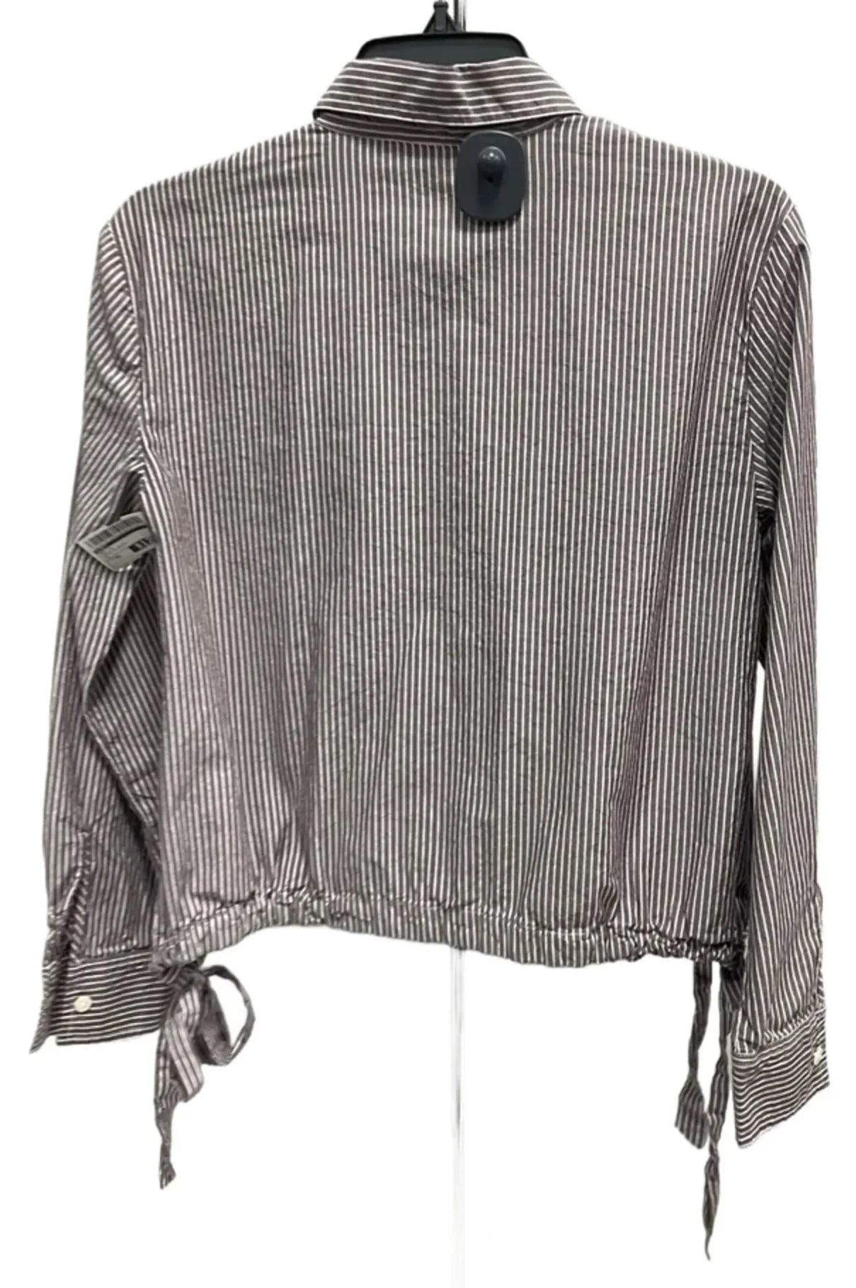 Top Long Sleeve By Loft In Brown & White, Size: Xs