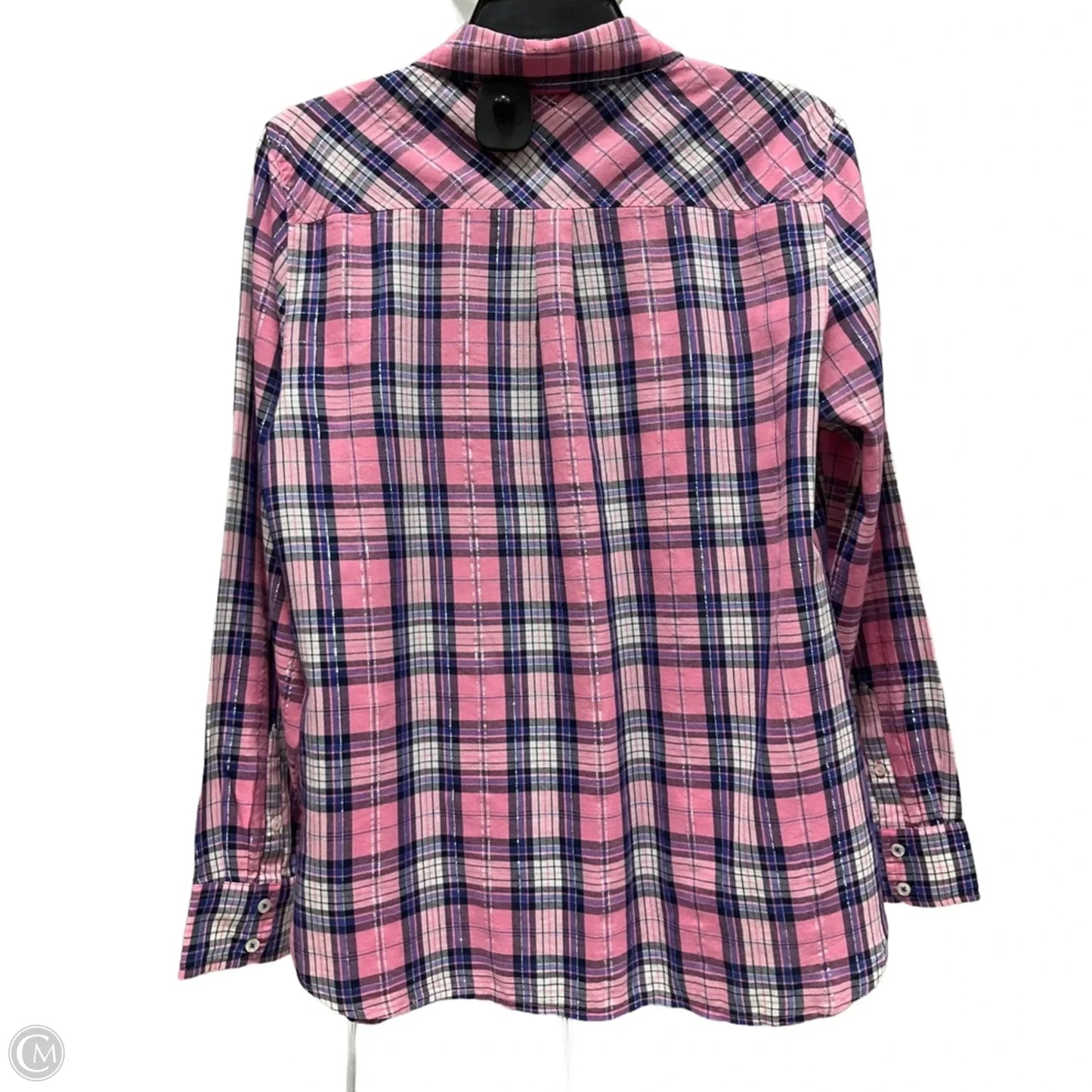 Blouse Long Sleeve By Talbots In Blue & Pink, Size: M