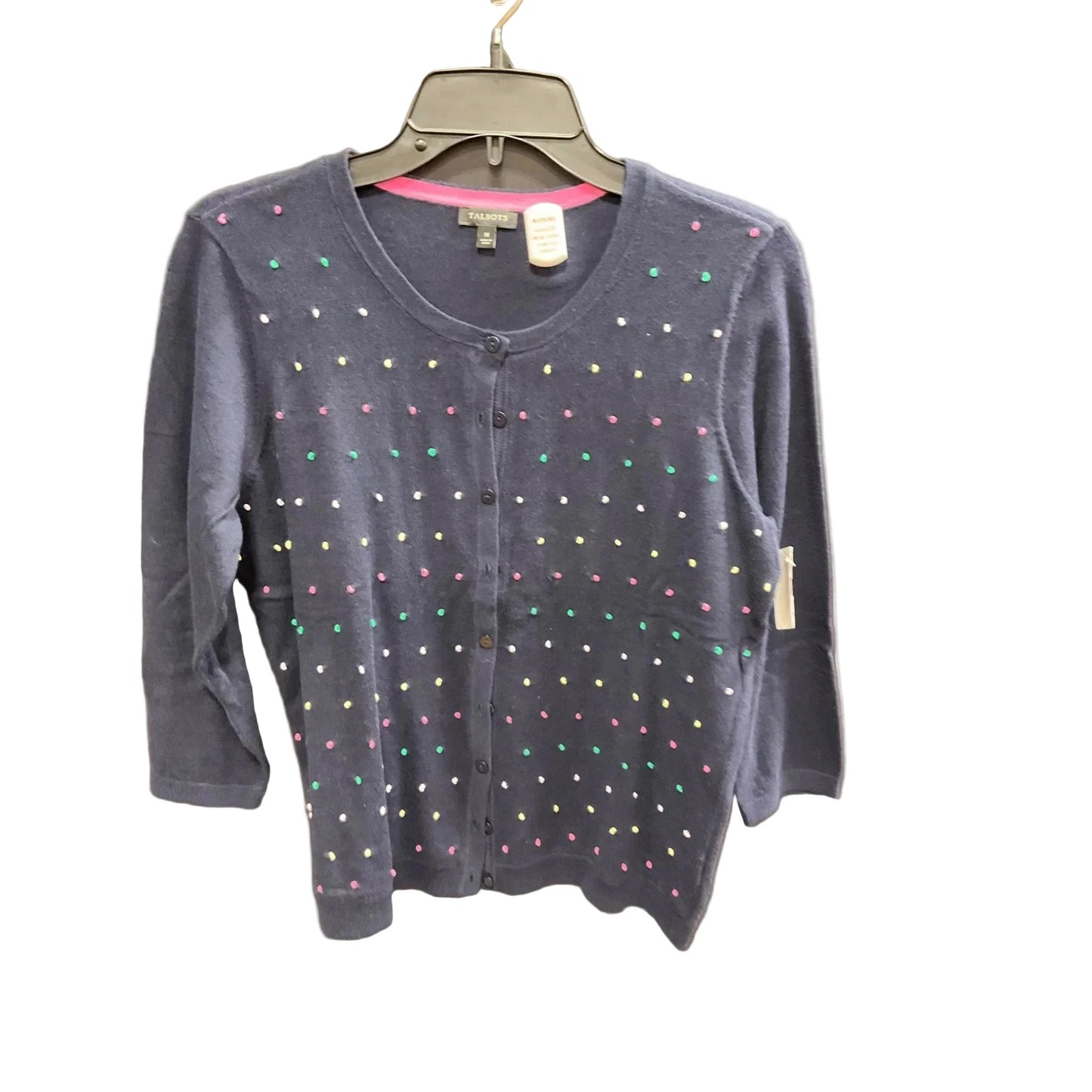 Sweater Cardigan By Talbots In Blue & Green, Size: M