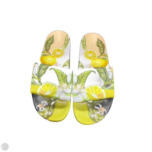 Sandals Flats By Ted Baker In Black & Yellow, Size: 9