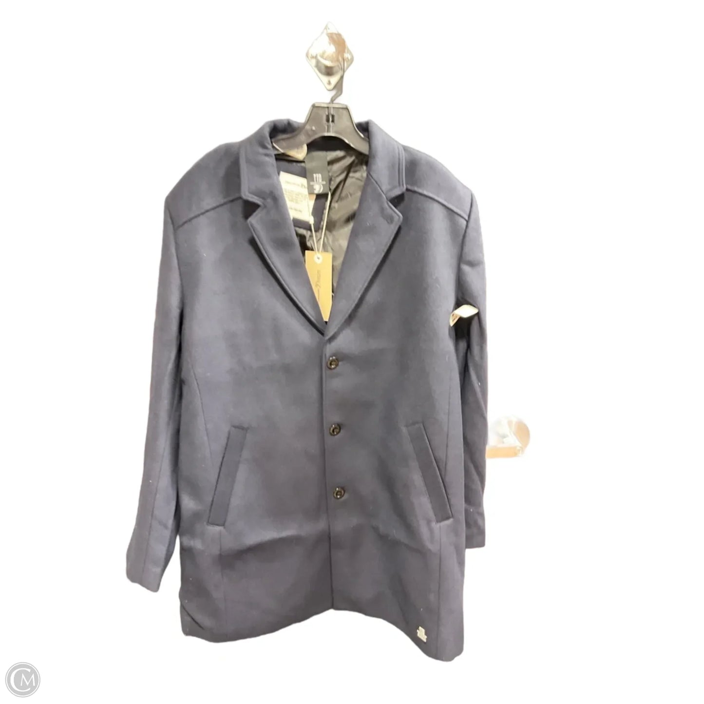 Coat Trench Coat By Cma In Blue, Size: Xxl