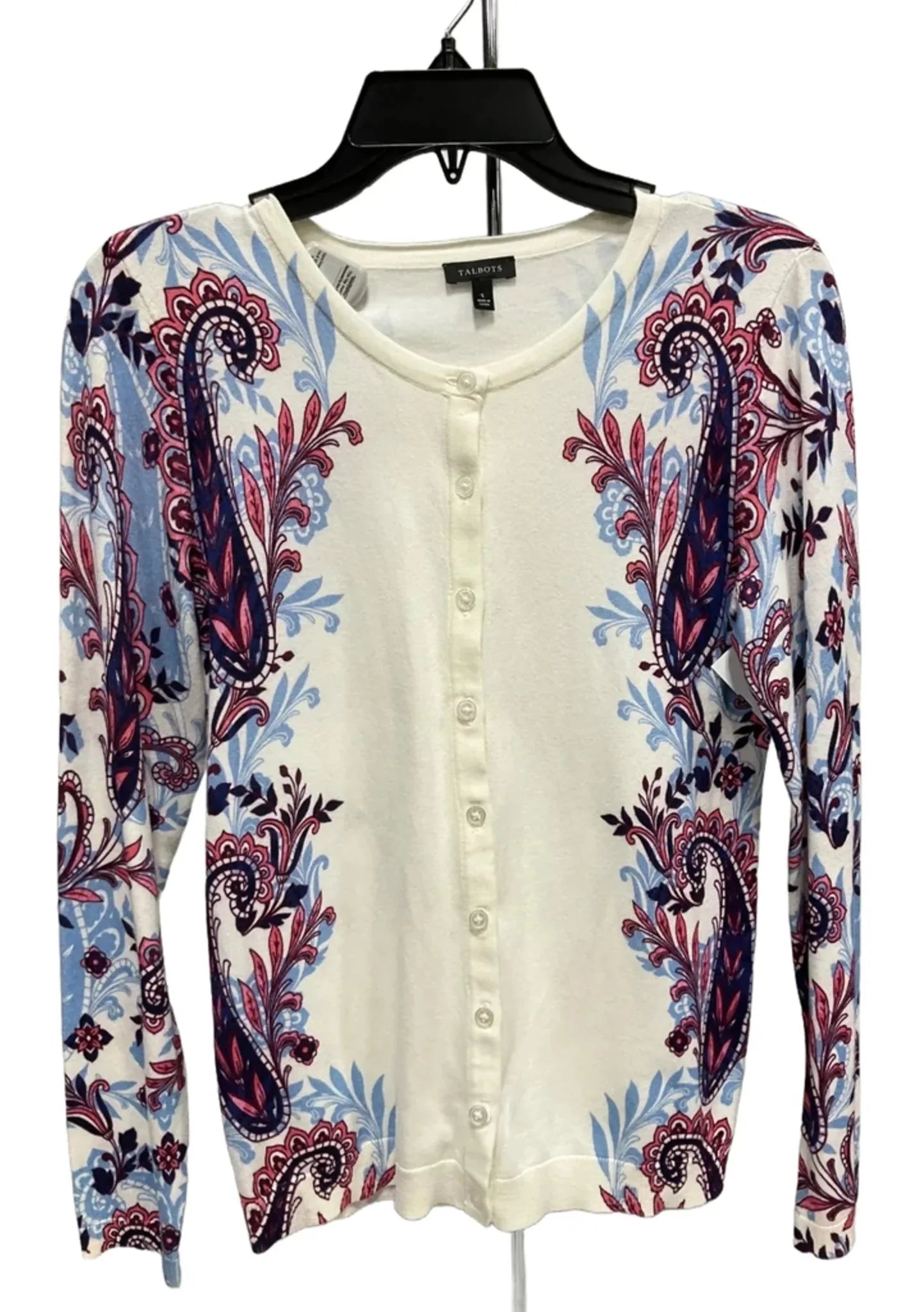 Cardigan By Talbots In Paisley Print, Size: S