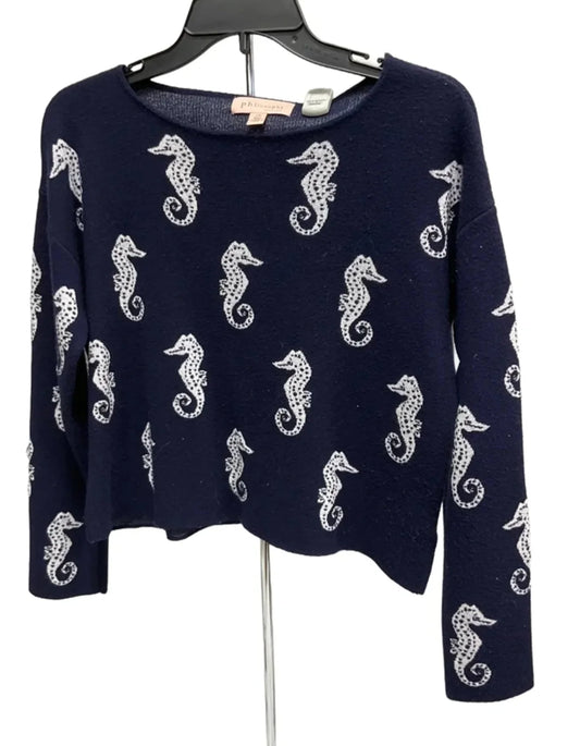 Sweater By Philosophy In Blue & White, Size: L