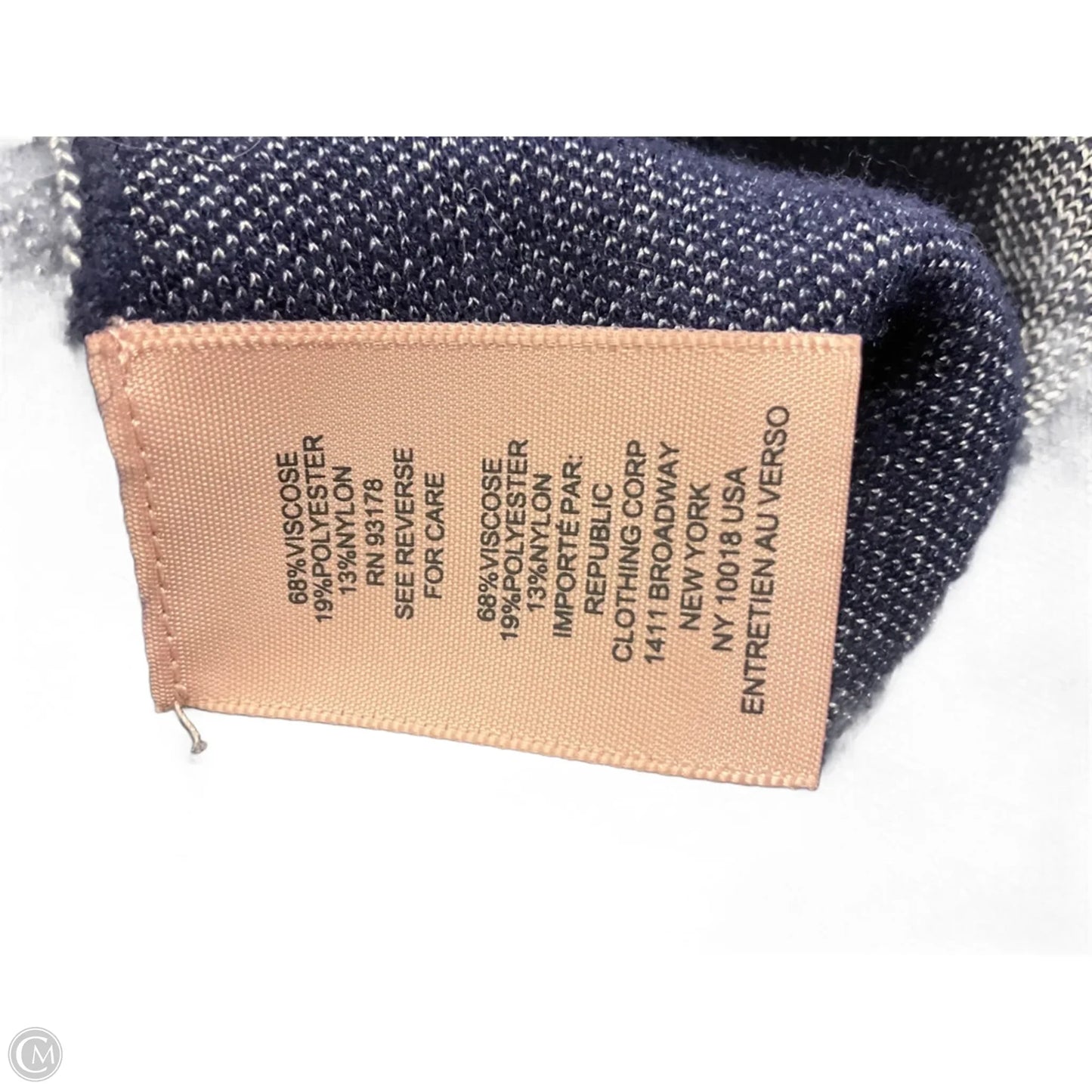 Sweater By Philosophy In Blue & White, Size: L