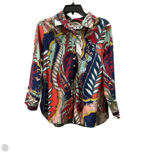 Blouse 3/4 Sleeve By Chicos In Multi-colored, Size: S