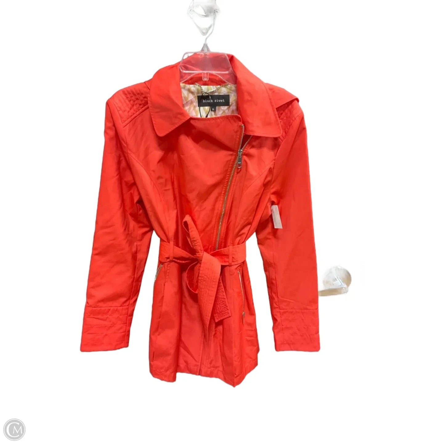 Coat Raincoat By Black Rivet In Orange, Size: Xl