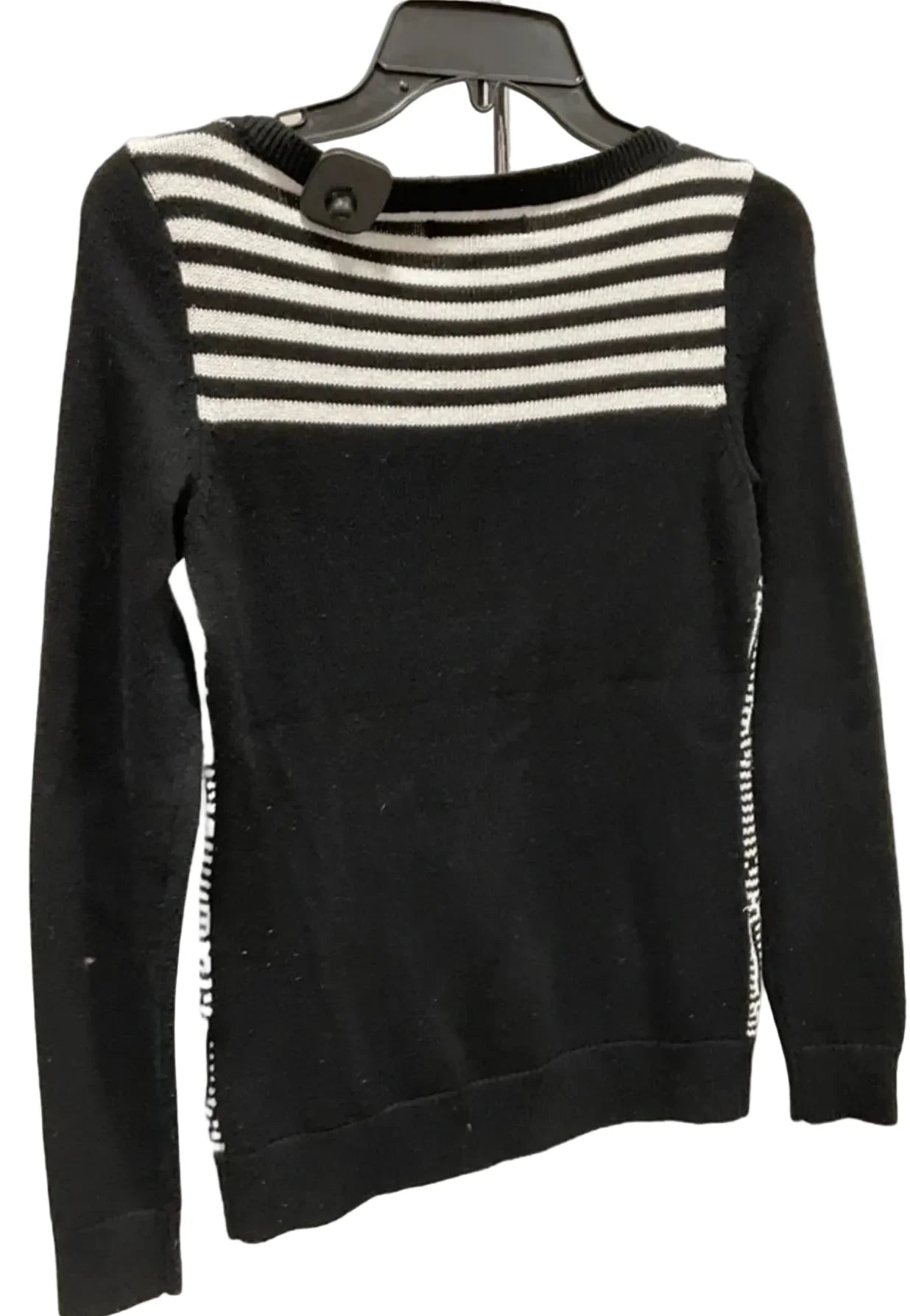 Top Long Sleeve By Banana Republic In Black & White, Size: Xs