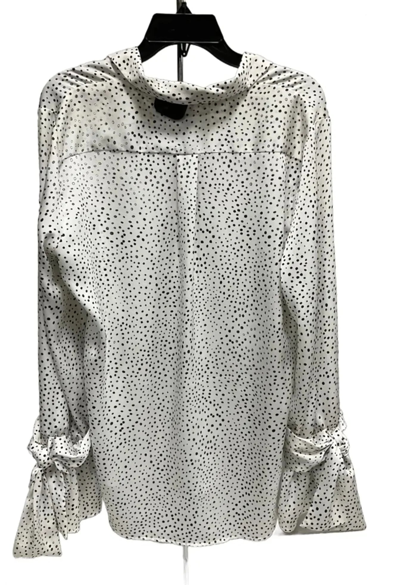 Blouse Long Sleeve By Banana Republic In Polkadot Pattern, Size: L