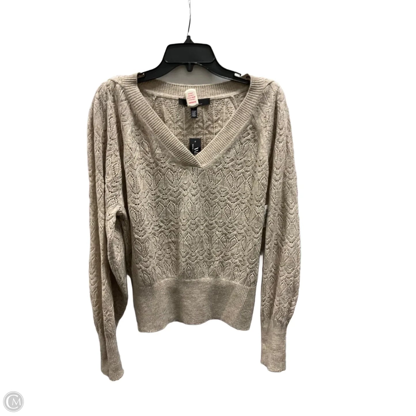 Top Long Sleeve By White House Black Market In Beige, Size: L