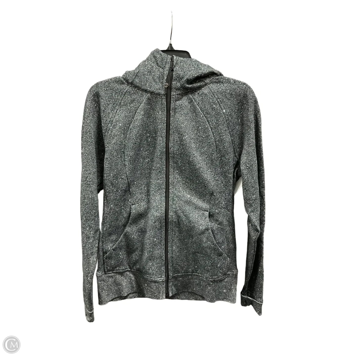 Athletic Jacket By Lululemon In Black & Grey, Size: 8