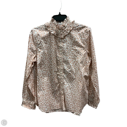 Top Long Sleeve By J. Crew In Leopard Print, Size: 10
