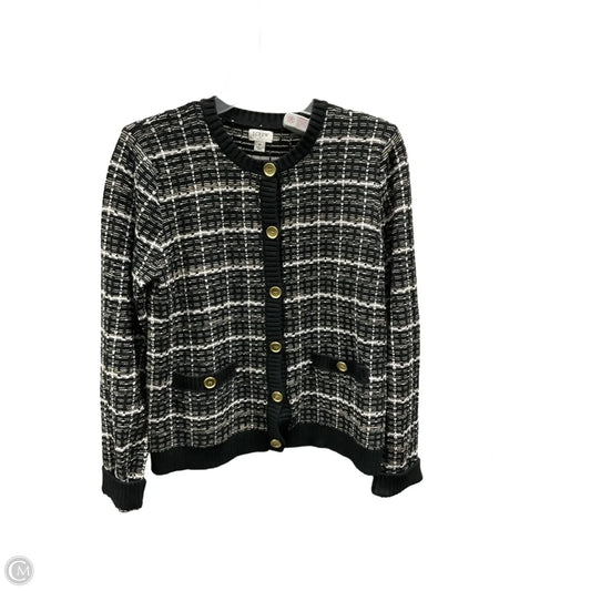 Sweater Cardigan By J. Crew In Black & White, Size: M