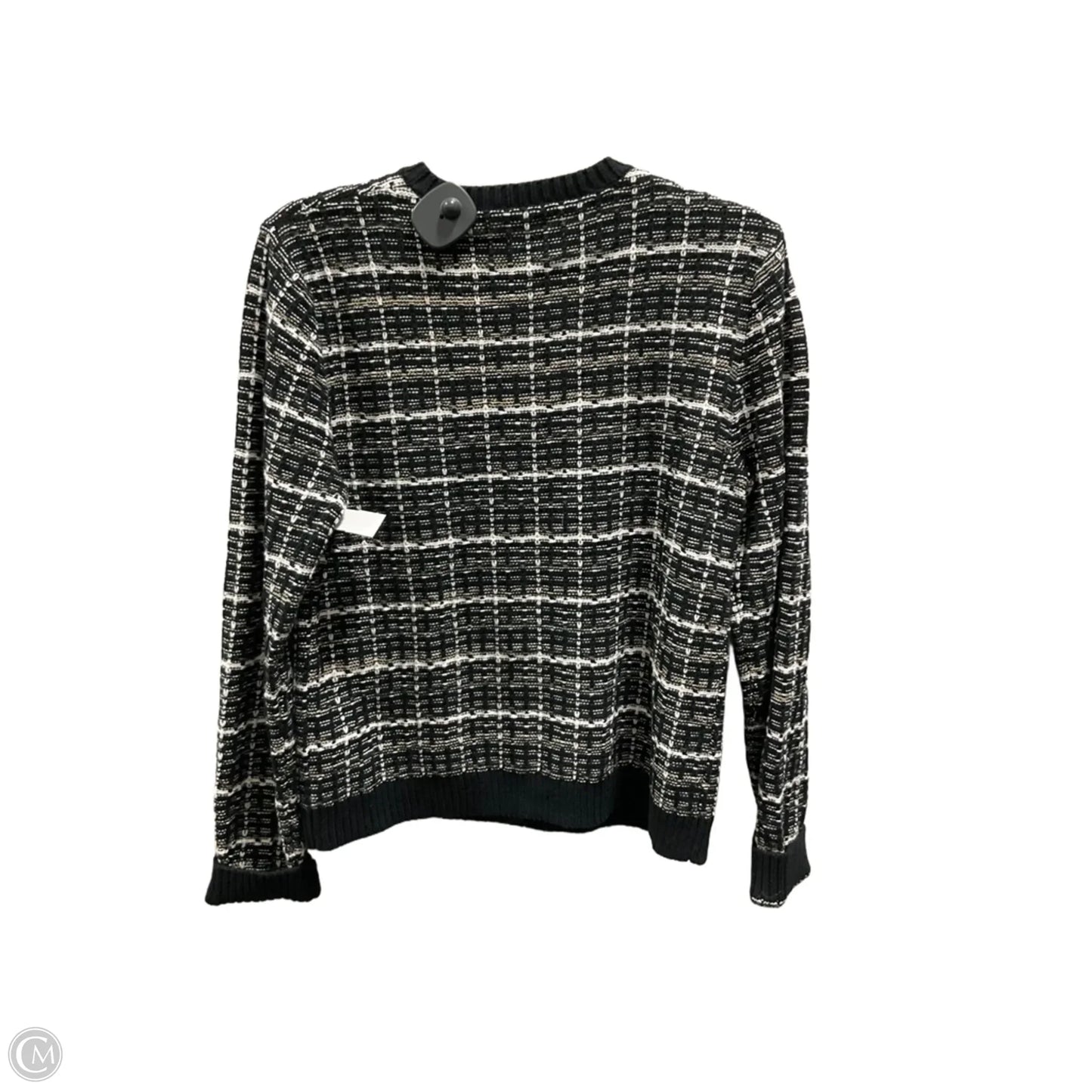 Sweater Cardigan By J. Crew In Black & White, Size: M