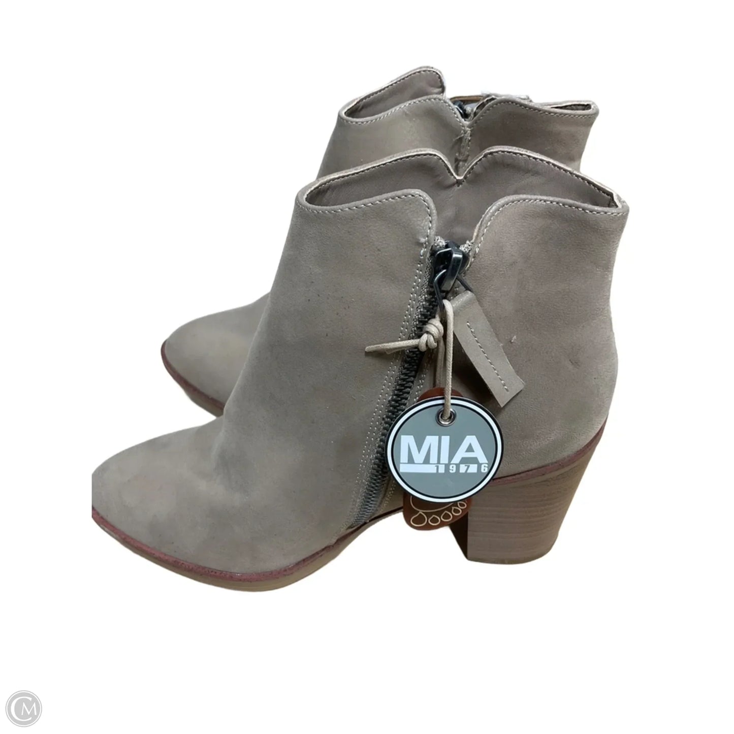 Boots Ankle Heels By Mia In Beige, Size: 6