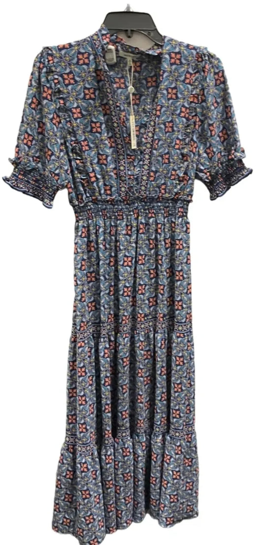 Dress Casual Maxi By Max Studio In Blue & Orange, Size: M