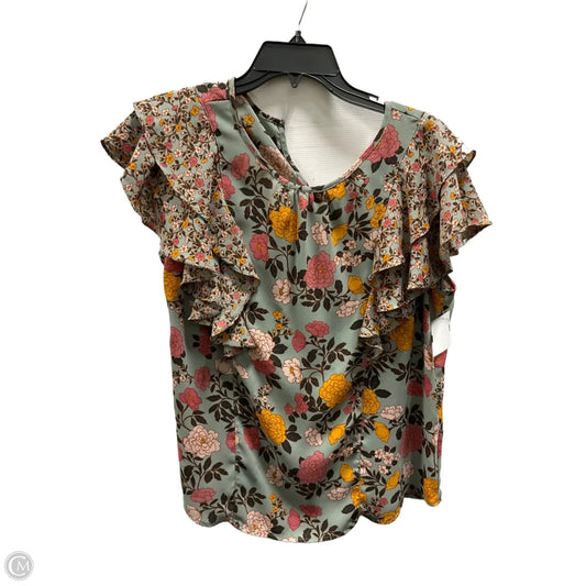 Top Short Sleeve By Dr2 In Floral Print, Size: M