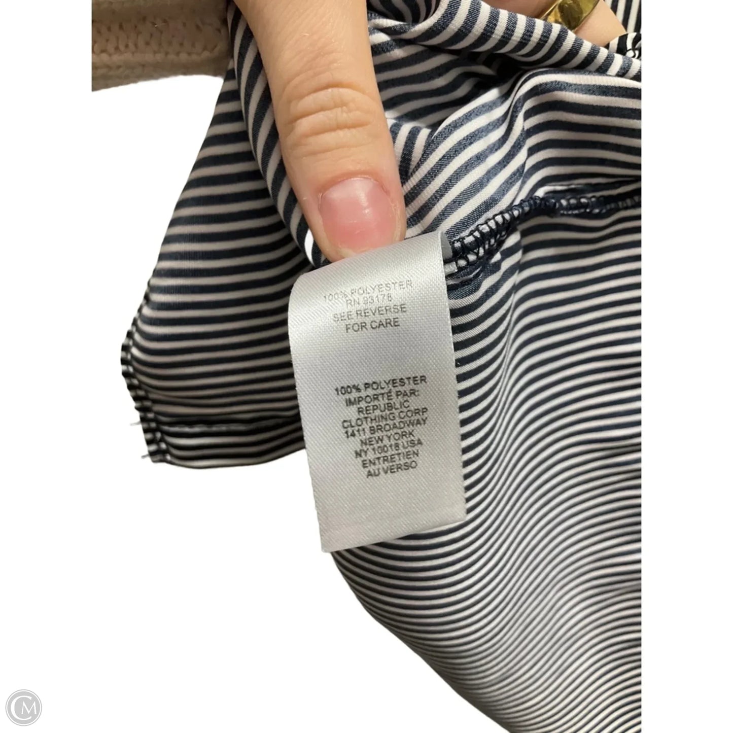 Top Short Sleeve By Tahari In Black & White, Size: M