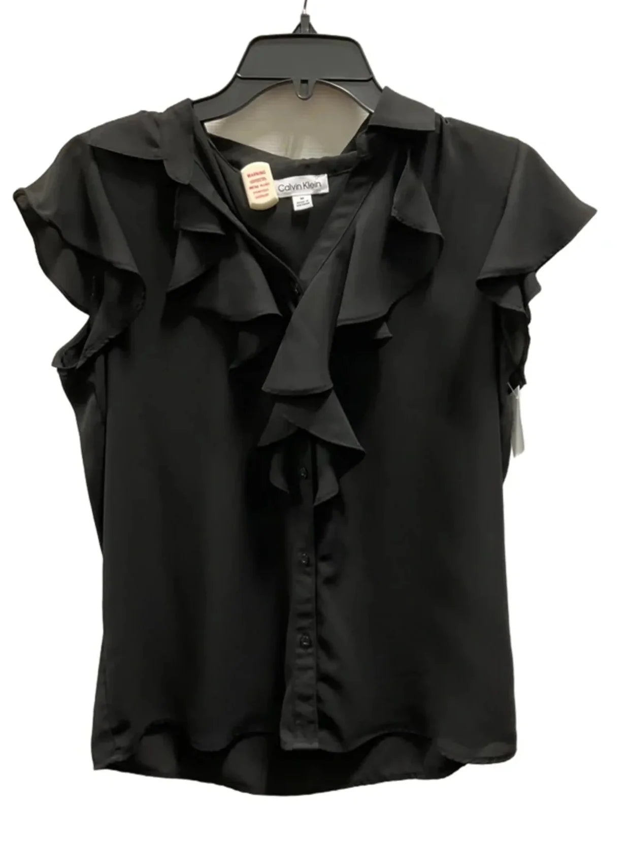 Top Short Sleeve By Calvin Klein In Black, Size: M