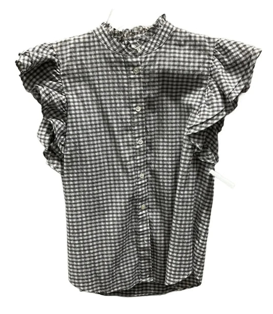 Top Short Sleeve By Industry In Grey & White, Size: M