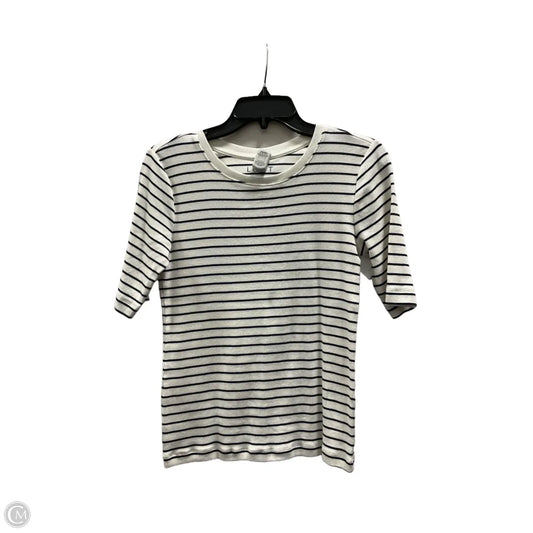 Top Short Sleeve By Loft In Striped Pattern, Size: M