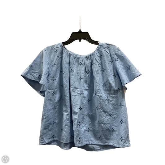 Top Short Sleeve By Loft In Blue, Size: M
