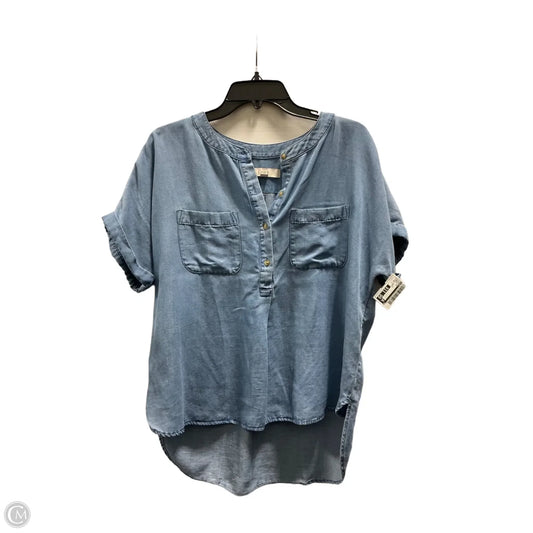 Top Short Sleeve By Loft In Blue, Size: M