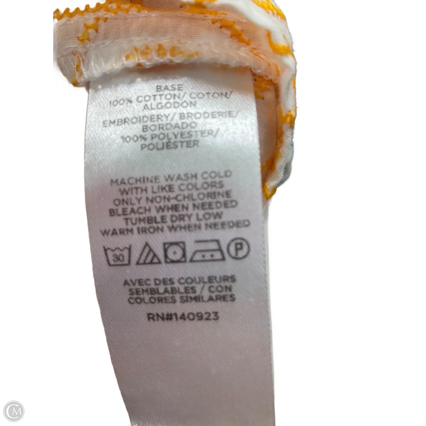 Top Short Sleeve By Loft In Orange & White, Size: M